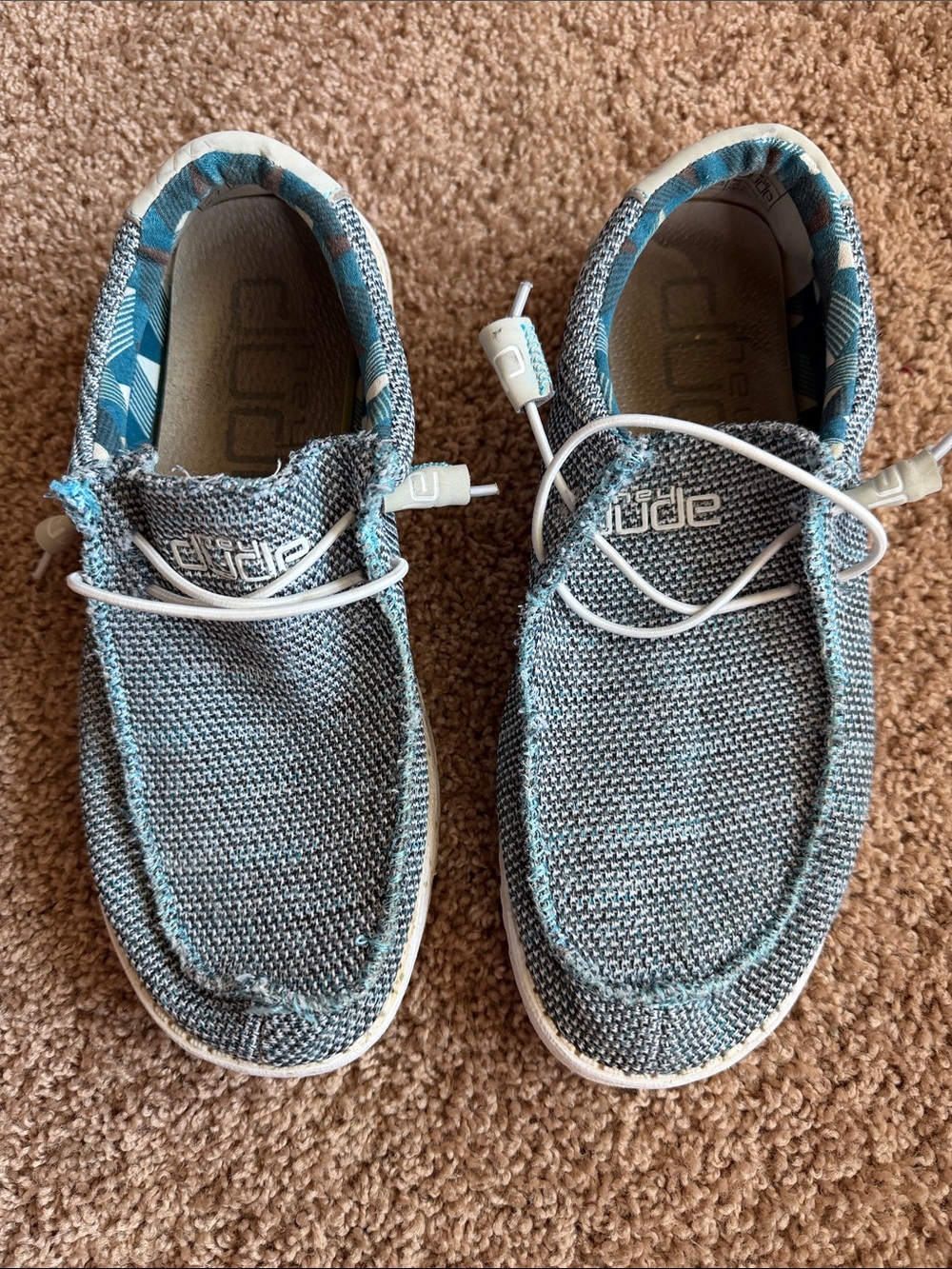 Hey Dude Kids Slip-On Sneakers in Teal and Gray